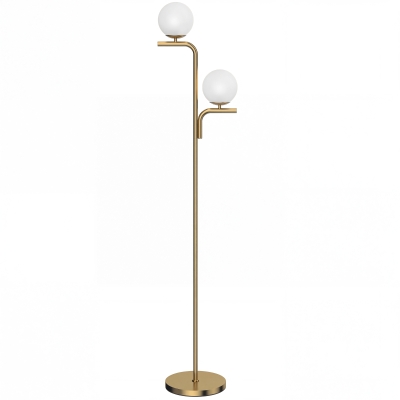 HOMCOM Modern LED Floor Lamp Globe Glass Gold Tone
