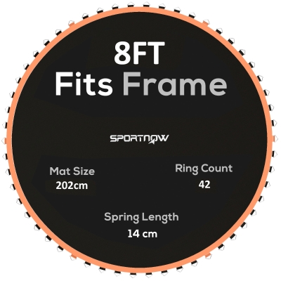 SPORTNOW Trampoline Mat 8ft with 42 V-Hooks Orange