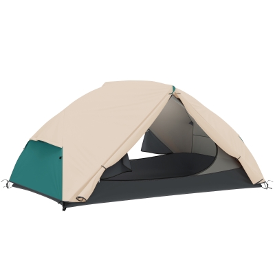 Outsunny Tenda da Campeggio 2 Posti con Borsa di Trasporto Beige