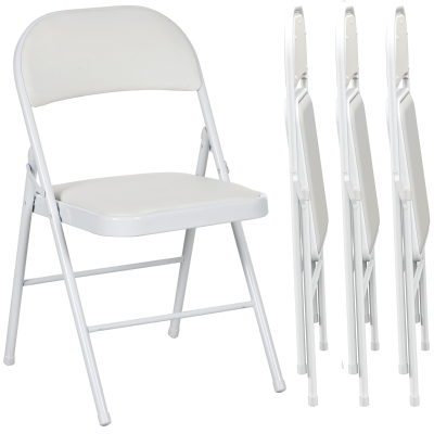 HOMCOM Sedie Pieghevoli 45x46x78 cm Bianco