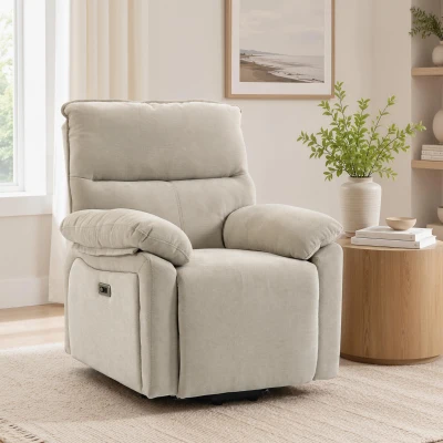 HOMCOM Fauteuil Relax Releveur Massage Chauffant Blanc Crème
