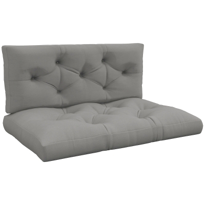 Outsunny 2-Seater Patio Chair Cushions Set Light Grey