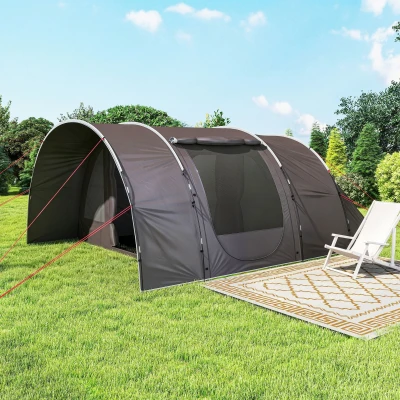 Outsunny Tente Camping 4-6 Pers Étanche 5000mm Vert Portable