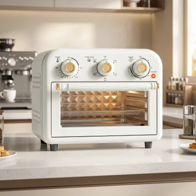 HOMCOM Four Friteuse à Air 12L 1200W Crème avec Accessoires