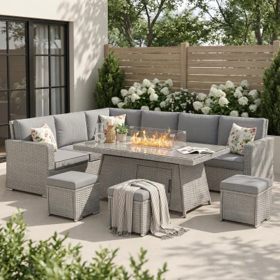 Rattan Sofa Set 150cmx85cmx64cm Grey