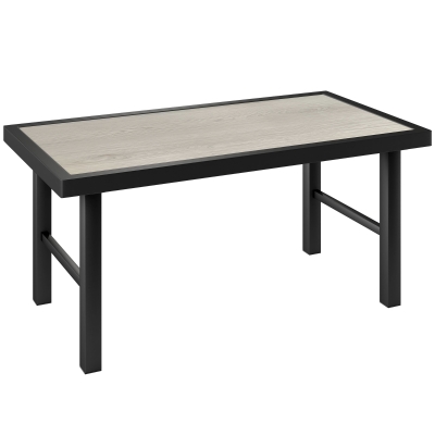 Outsunny Table Basse Jardin Rectangulaire Métal 100x52x46cm Noir