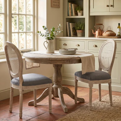 HOMCOM Chaises Louis XVI Bois 2pcs Salle à Manger