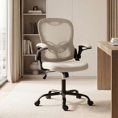 HOMCOM Sedia da ufficio 62 x 58 x 110,5 cm beige