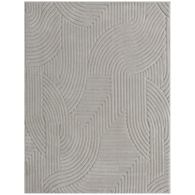 HOMCOM Alfombra Salón 160x120 cm Pelo Corto Estilo Moderno Base Antideslizante Tejida a Máquina Gris
