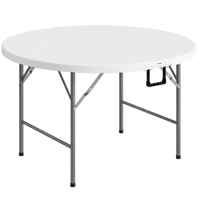 Outsunny Table Ronde Pliante Jardin Ø122cm 6 Pers Métal