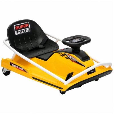AIYAPLAY Electric Go Kart 24V 300W Dual Speed Yellow