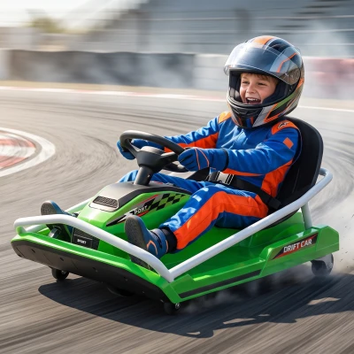 AIYAPLAY Electric Go Kart 24V 300W Dual Speed Green