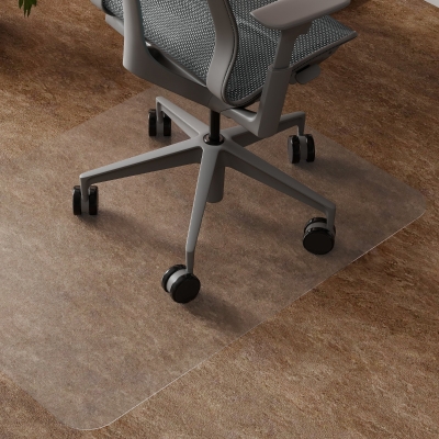 HOMCOM Alfombrilla Protectora para Suelos Alfombrilla para Silla de Oficina para Suelo Enmoquetado 90x120 cm Transparente