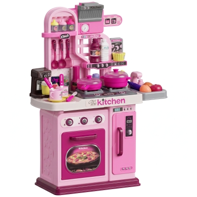 AIYAPLAY Cucina Giocattolo per Bambini Rosa con Luci e Suoni