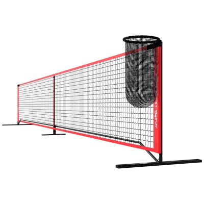 SPORTNOW Pickleball-Set mit Netz, Ständer, Bällen, Stahl, Kunststoff, Rot