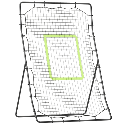 HOMCOM Baseball-Rückprallnetz, wetterbeständig, Metallrahmen, grüne Trefferzone, 174H x 123B x 90T cm