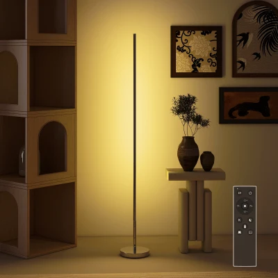 HOMCOM LED Staande Lamp met Instelbare Kleurtemperatuur voor Woonkamer, Slaapkamer, Kantoor, 20 x 20 x 150 cm