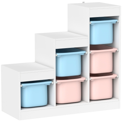 AIYAPLAY Kids Toy Storage Organiser 3-Layer Removable Bins Multicolour