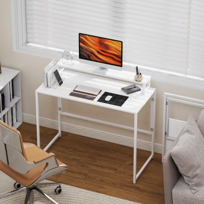 HOMCOM Opvouwbaar bureau computerbureau met schermhouder voor werkruimte 100 x 48 x 87,5 cm