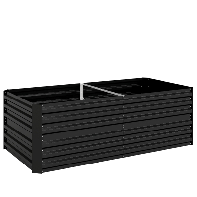Outsunny Raised Garden Bed Steel 180x90x59cm Black