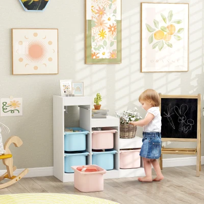 AIYAPLAY Kids Toy Storage Organiser 3-Layer Removable Bins Multicolour