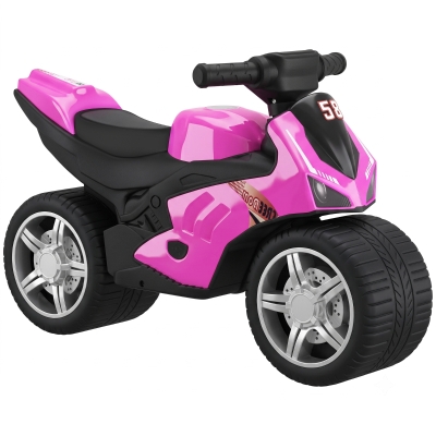 AIYAPLAY Bicicleta sin Pedales Moto Correpasillos con Música y Ruedas Extra Anchas para Niños y Niñas de 18 a 36 Meses Rosa