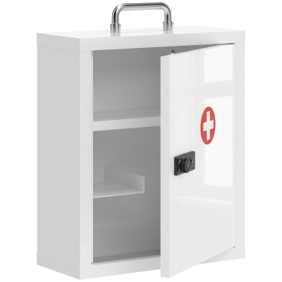 HOMCOM Armadietto medicinali 32 x 14 x 38 cm Bianco