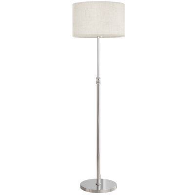 HOMCOM Staande Lamp met Afstandsbediening, Hoogte Verstelbaar, Stoffen Kap, Metalen Standaard, Aanpasbare Helderheid, Voetschakelaar, Beige