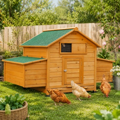 Chicken Coop 150L x 100W x 96.5Hcm Yellow
