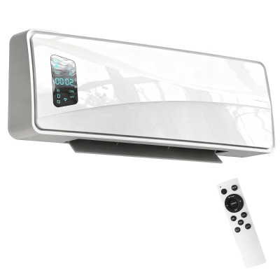 HOMCOM Wand Heizlüfter 2000W Keramik Wandheizgerät mit 3 Modi, LED-Display, Einstellbarer Thermostat, 24H-Timer Weiß