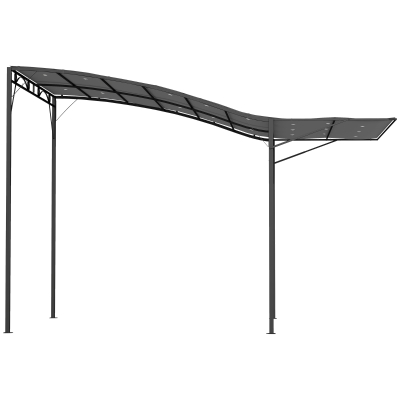 Outsunny Pavillon mit klappbarer Dacherweiterung wetterfest 3 x 2,5 m Dunkelgrau