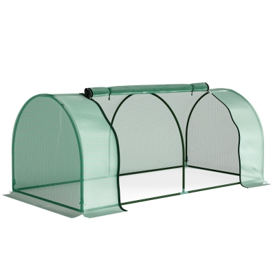 Outsunny Serra da giardino a Tunnel 200x100x80 cm Verde