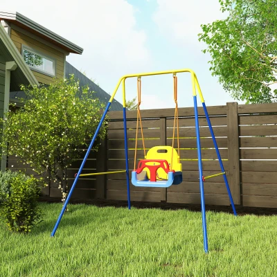 AIYAPLAY Portique Balançoire 3-en-1 Intérieur/Extérieur Ajustable