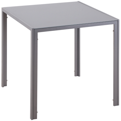 HOMCOM Vierkante Eettafel Keukentafel Glazen Tafel, Glasblad, Compact Ontwerp, Grijs