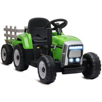 HOMCOM Tracteur Électrique Enfants 3-6 Ans avec Remorque et MP3