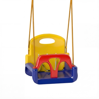 Outsunny Babyschaukel 3 in 1 verstellbar Kinderschaukel mit Rückenlehne, Anschnallgurt, für Kinder von 9-36 Monaten, Dunkelblau