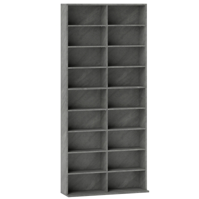 HOMCOM Meuble Rangement 18 Cases 640 CD/360 DVD Gris Clair