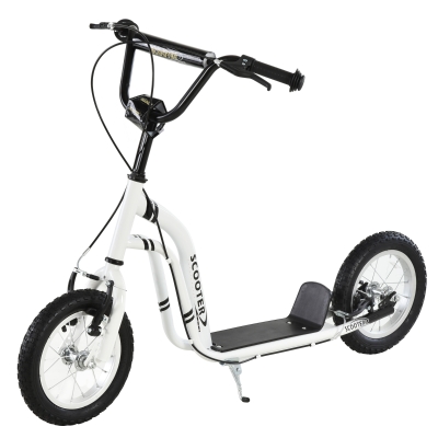 HOMCOM step kinderscooter scooter stadsscooter luchtbanden verstelbaar wit