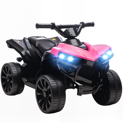 AIYAPLAY Quad Eléctrico para Niños 6 V Quad para Niños de 18 a 56 Meses Velocidad hasta 3 km/h Faros y Música 70x42x45 cm Rosa