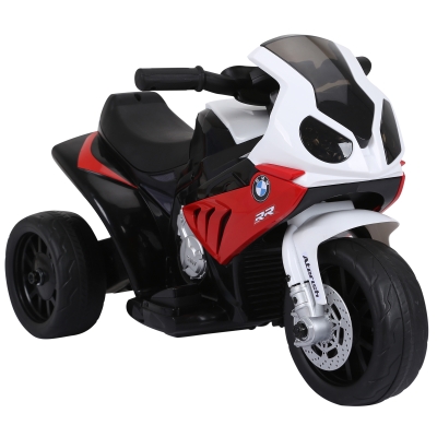 HOMCOM Elektrische kindermotor motorfiets driewieler kindervoertuig licentie van BMW 18-36 maanden