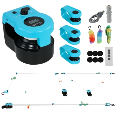 PawHut Interactive Cat Toy Adjustable Speed DIY Track Mouse Sound