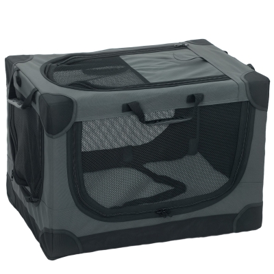 PawHut Soft Dog Travel Crate Mesh Window Army Green 60x42x43cm