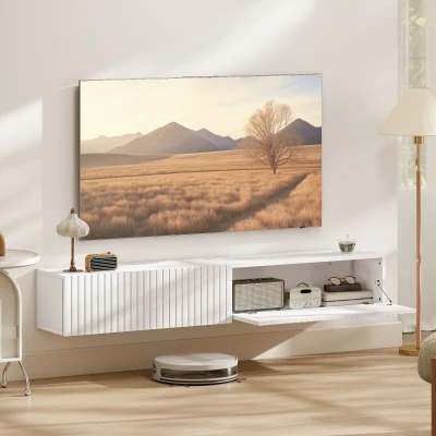 HOMCOM Mobile TV sospeso 140x25x22cm Bianco
