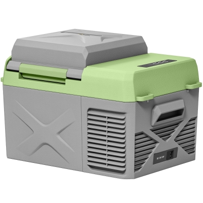 Outsunny 12 Liter Kompressor Kühlbox elektrische Kühlbox mit Anschluss Kühlhaltefunktion Grau+Grün