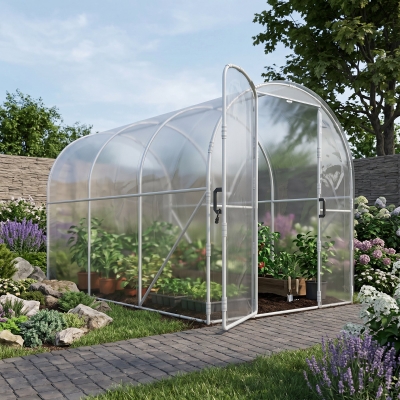 Outsunny Walk-in Greenhouse Galvanised Steel 3x2m Clear