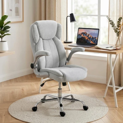 Scaun Ergonomic  cu Spătar Înalt, Alb Crem
