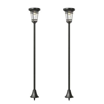 Outsunny Solar Laterne 2er-Set Stehleuchte 180cm Höhenverstellbar mit 2 Helligkeitsmodi Lichtsensor Schalter, IP44