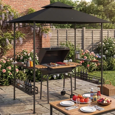 Grill Gazebo 240L x 150W x 257H cm Dark Grey