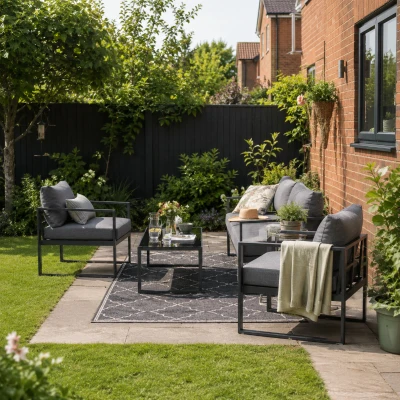 Outsunny 4-Piece Garden Sofa Set Aluminium Grey