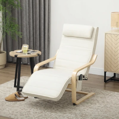 HOMCOM Fauteuil Relax Massant Chauffant Crème 67x95x101 cm